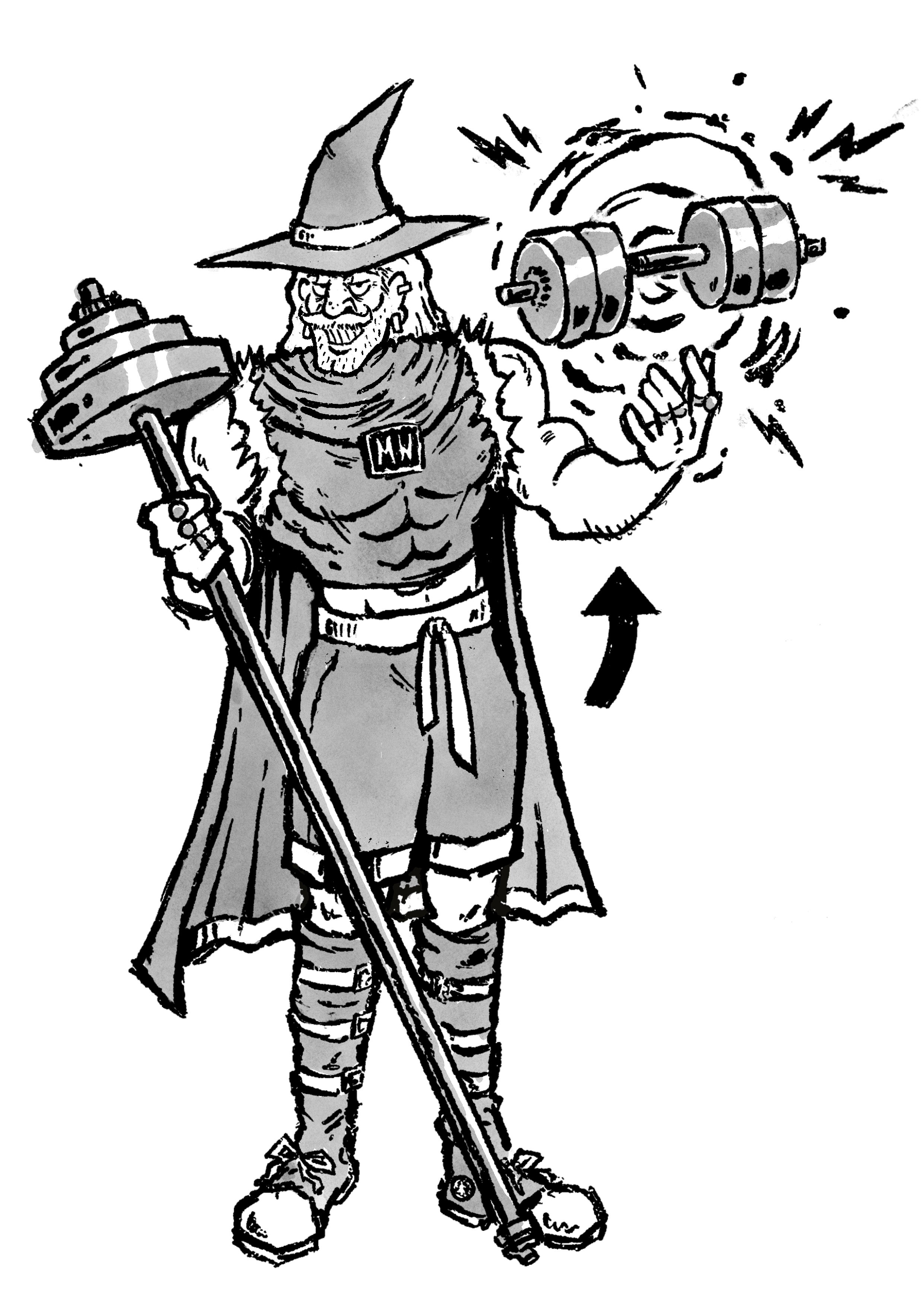 Muscle Wizard character concept art