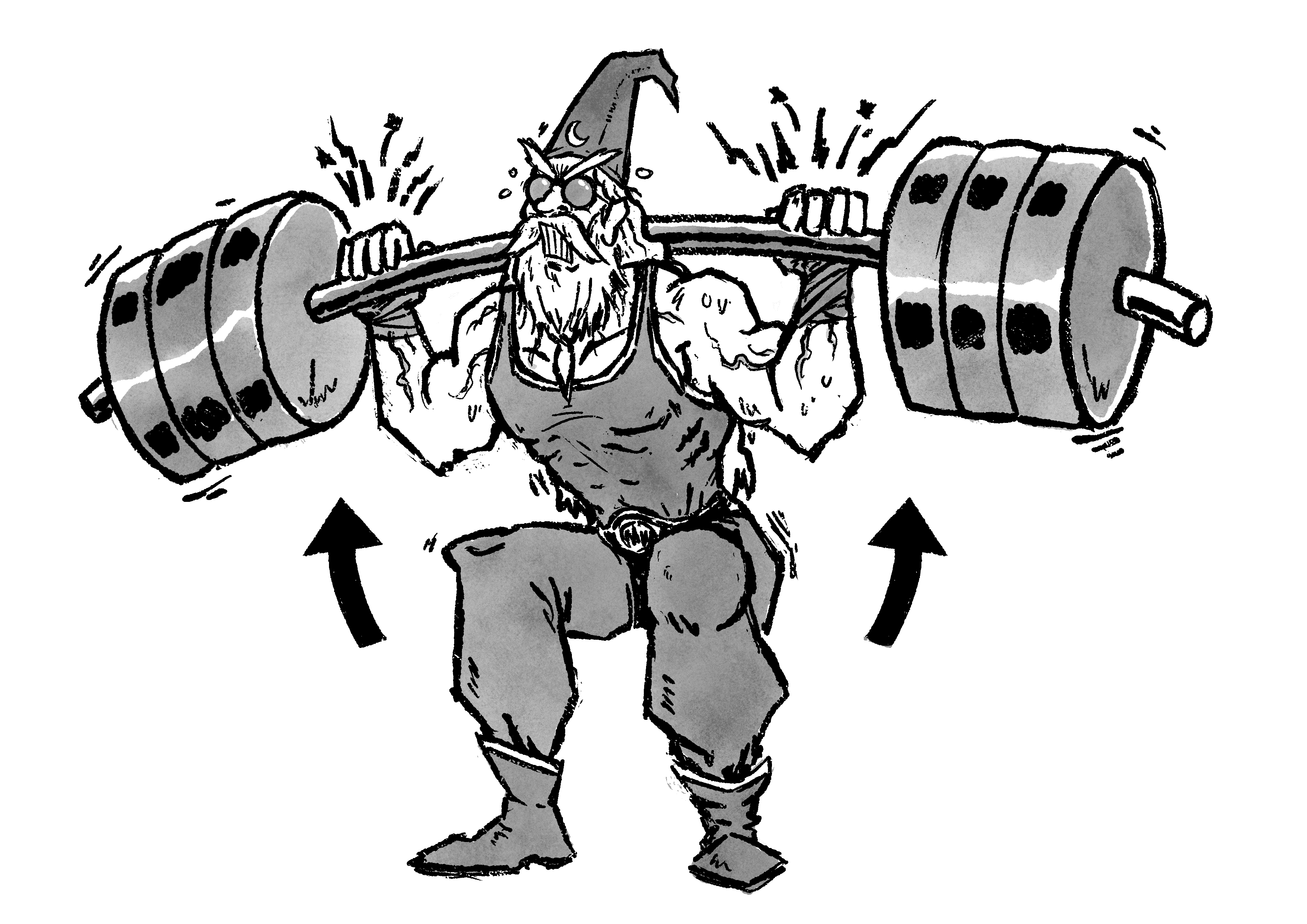 Muscle Wizard character concept art